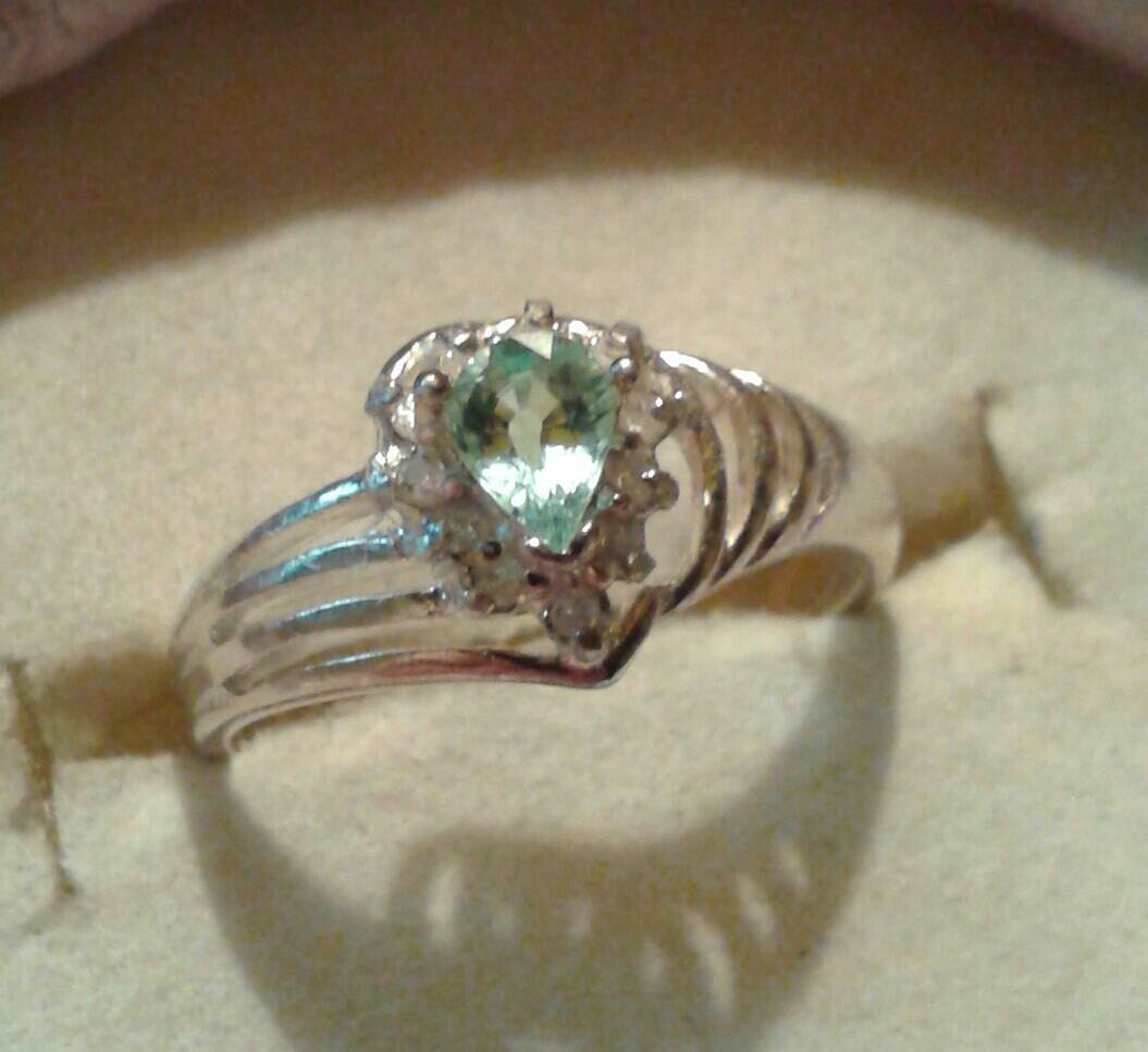 Natural Rare Copper Bearing Paraiba Tourmaline Diamond accented Sterling Silver Ring (Comes with report) - Thumbnail 3