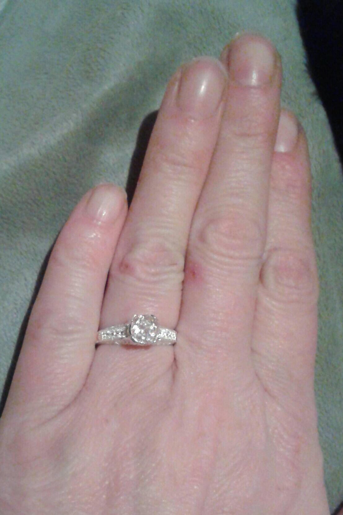 Natural Morganite Diamond accented Sterling Silver  Engagement Ring (COMES WITH REPORT) - Thumbnail 3