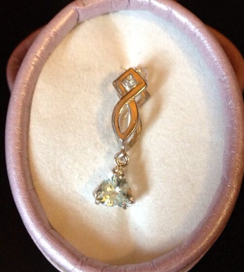 Natural Aquamarine Sterling Silver Necklace - Thumbnail 2