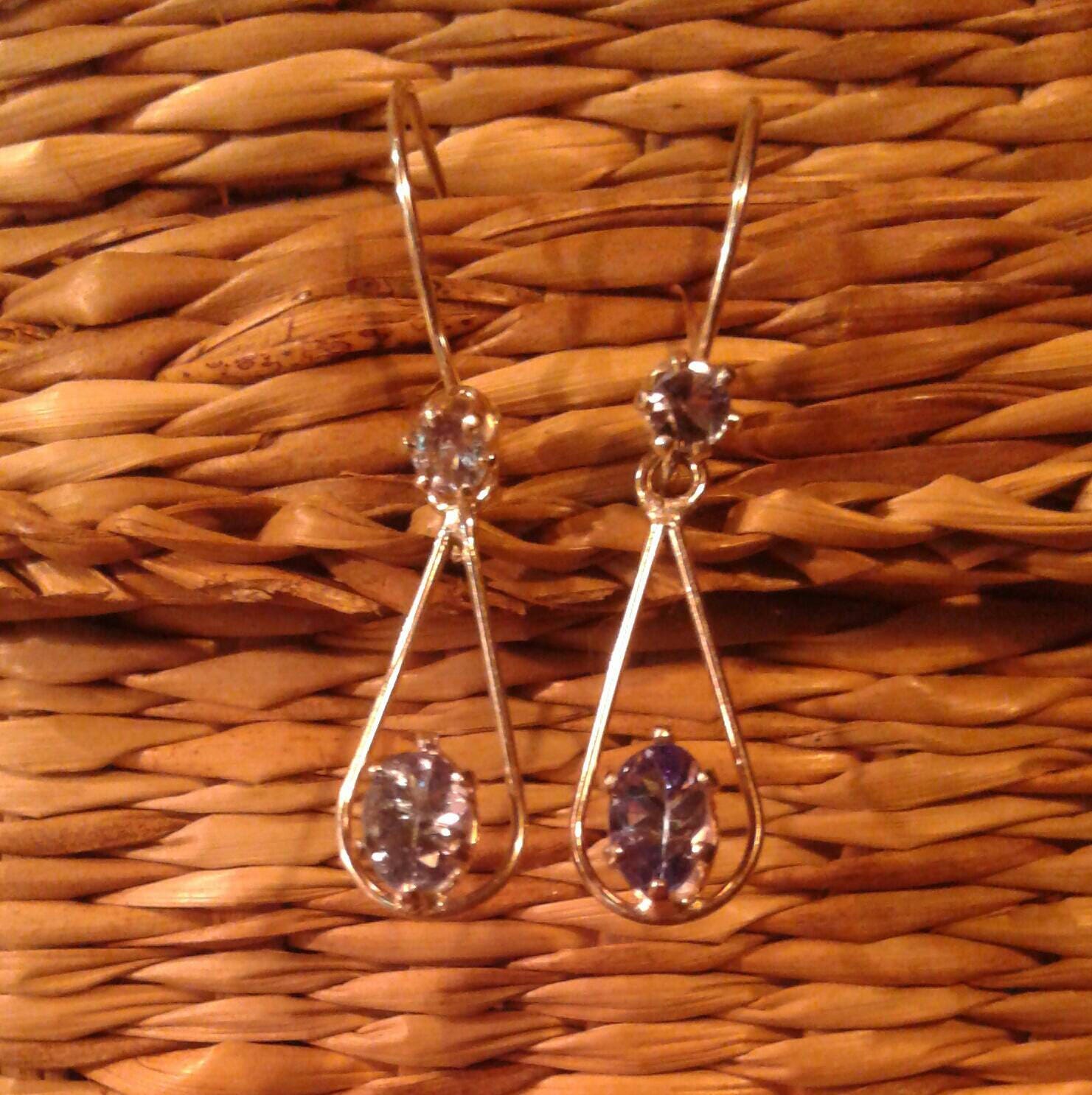 Natural Tanzanite  Sterling Silver Earrings - Thumbnail 2