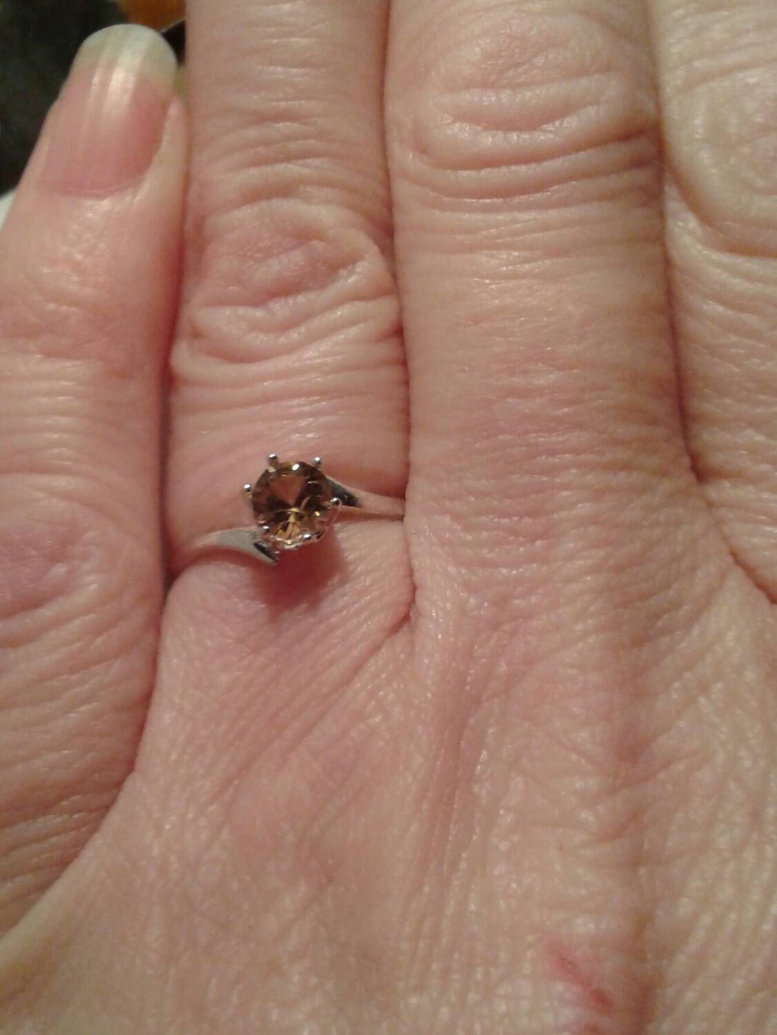Natural Rare Golden Yellow Tanzanite Sterling Silver Engagement RingEngagement Ring - Thumbnail 4