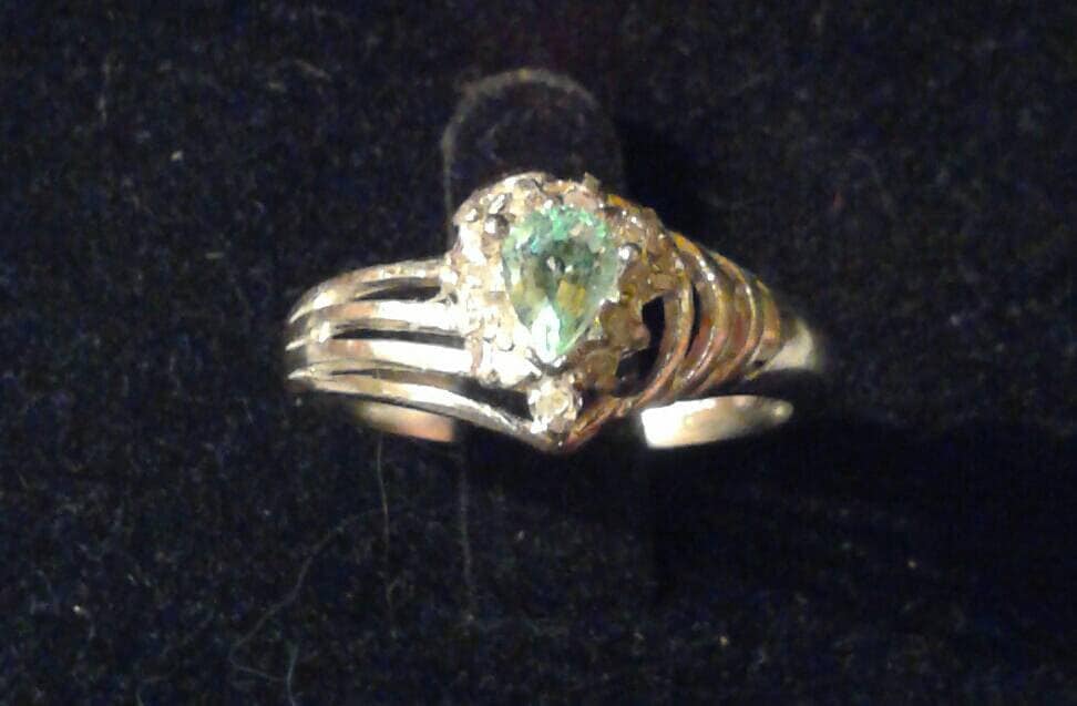 Natural Rare Copper Bearing Paraiba Tourmaline Diamond accented Sterling Silver Ring (Comes with report)