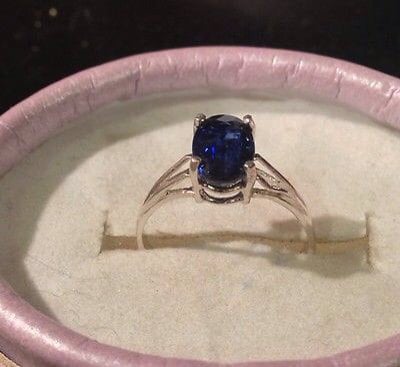 Natural Kyanite Sterling Silver Engagement Ring