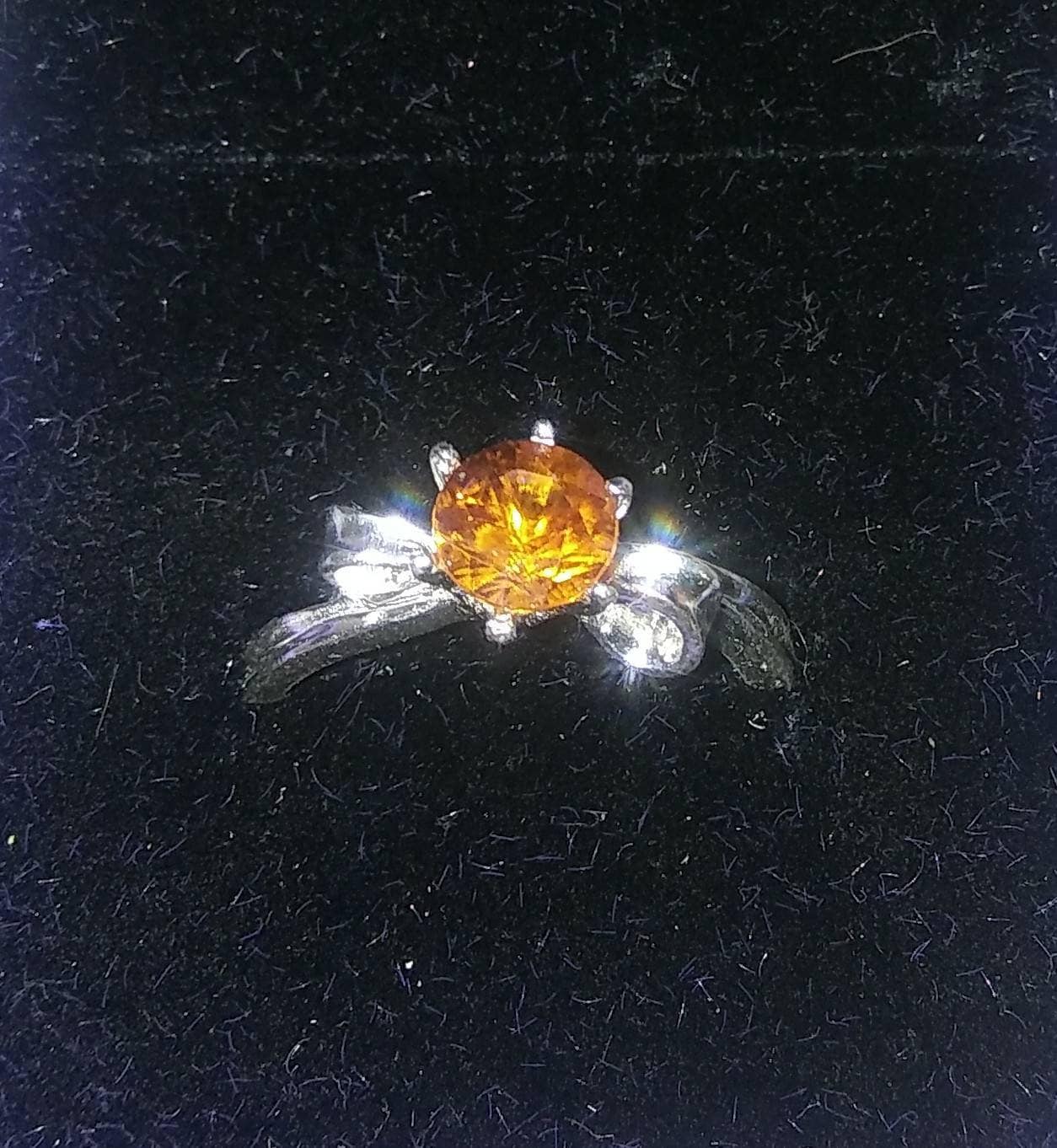 Natural Whiskey Zircon Sterling Silver Engagement  Ring - Thumbnail 2