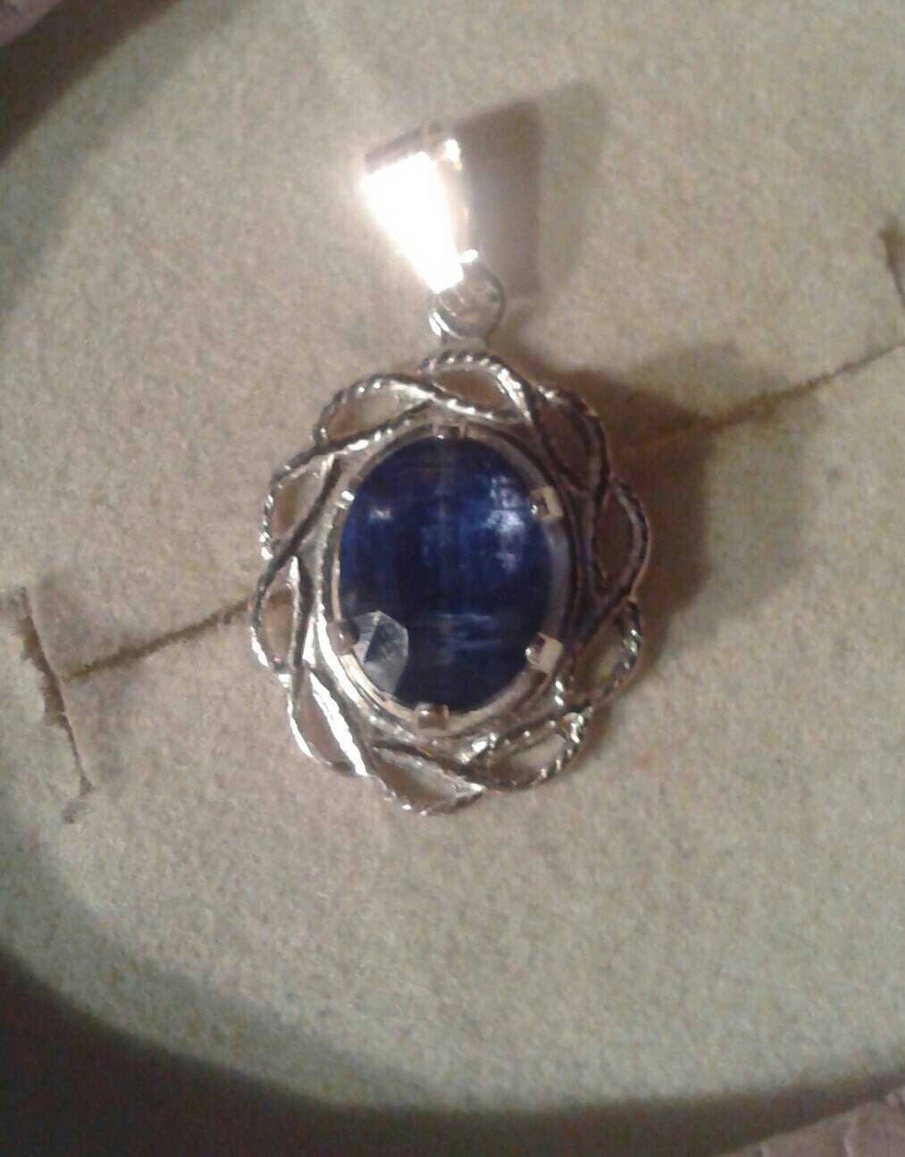 Natural Blue Kyanite Sterling Silver Necklace - Thumbnail 3