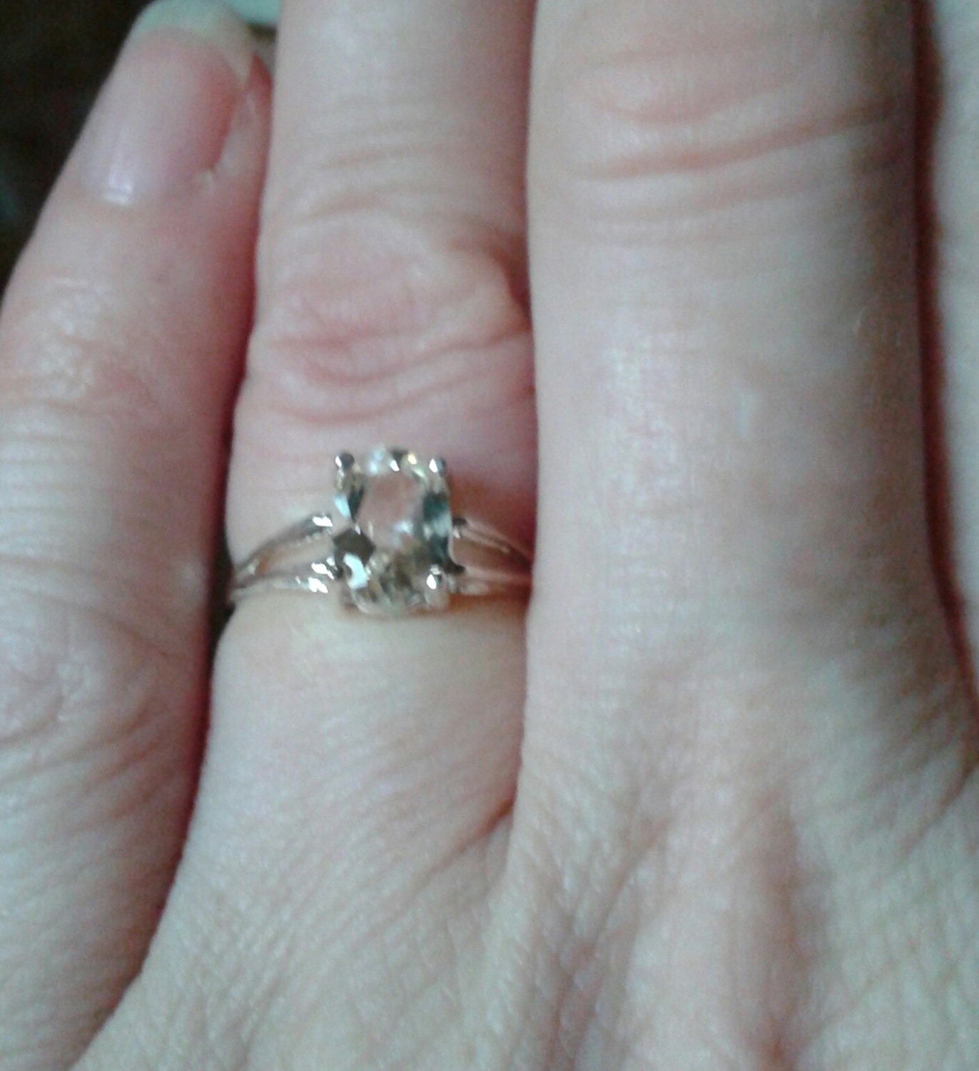 Natural Bytownite Sunstone Sterling Silver Engagement Ring - Thumbnail 4