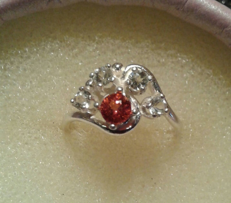 Natural Spinel Sterling Silver Engagement Ring