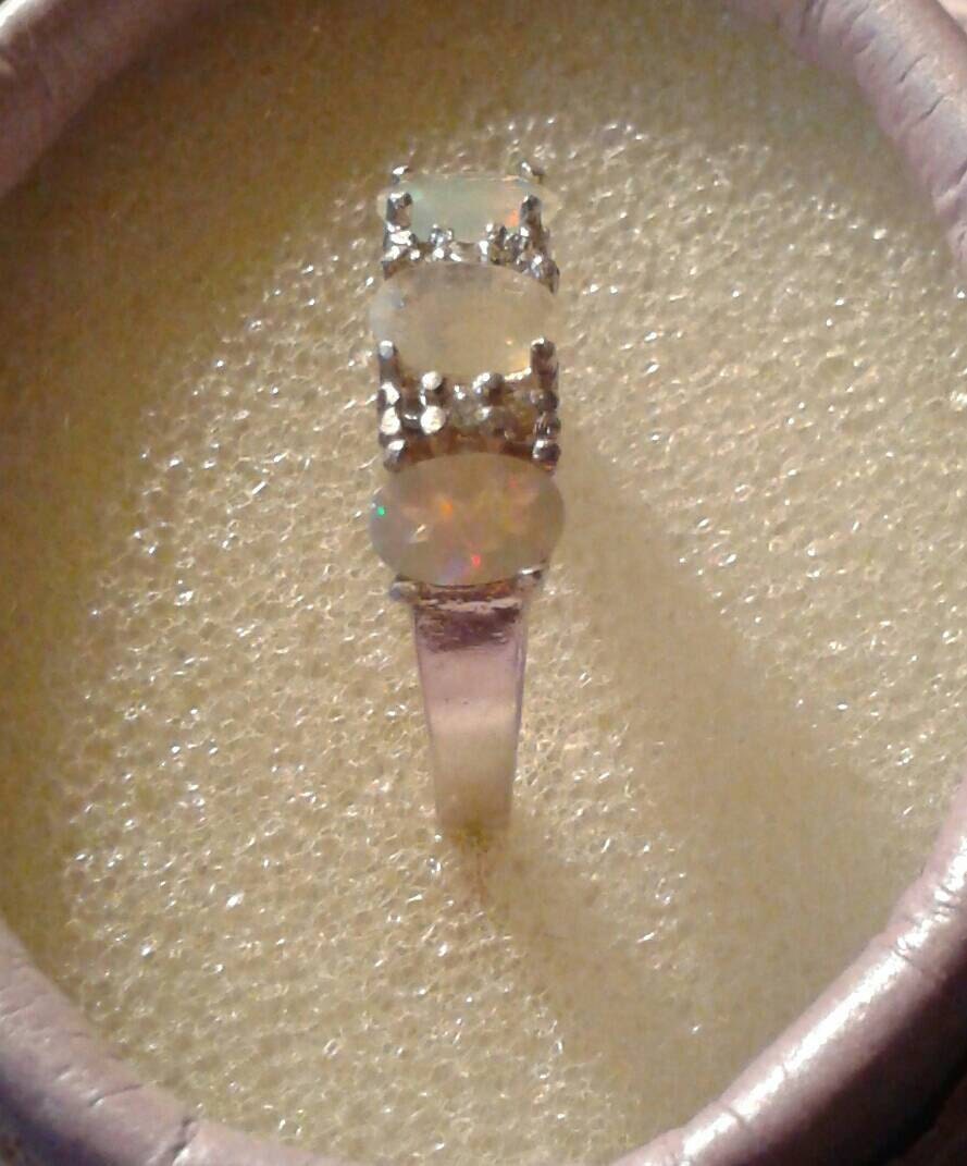 Natural Ethiopian Opal Sterling Silver Ring - Thumbnail 4