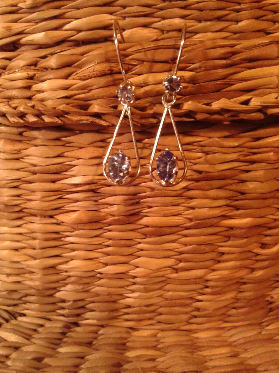 Natural Tanzanite  Sterling Silver Earrings