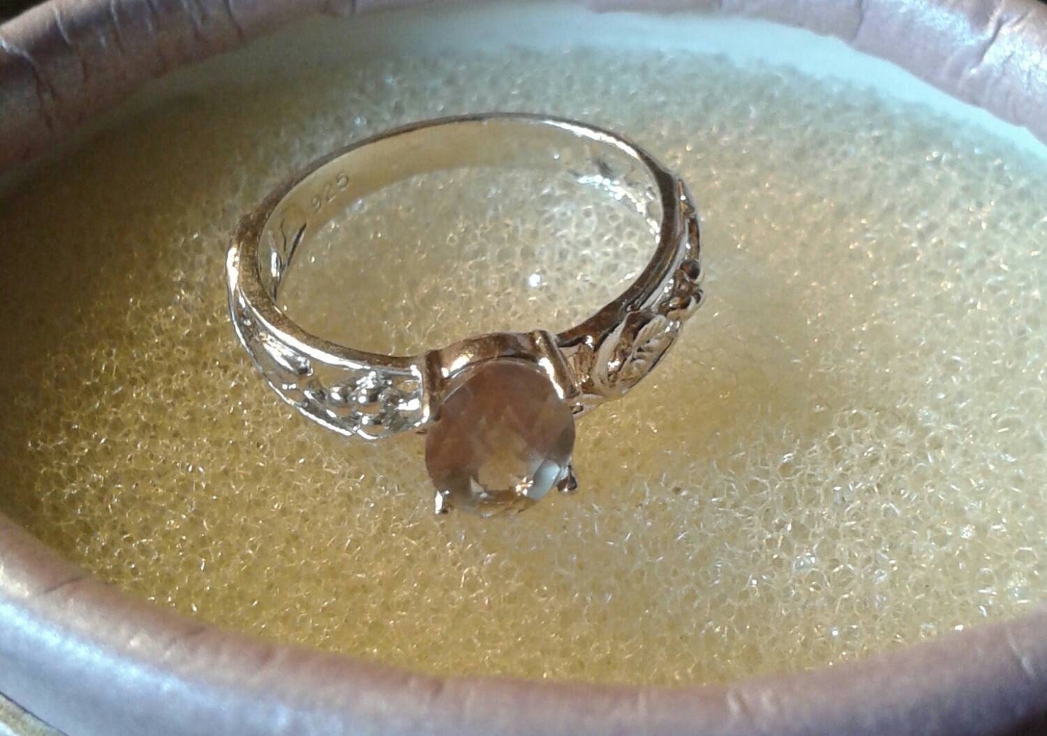 Natural Sillimanite Sterling Silver Engagement Ring - Thumbnail 2