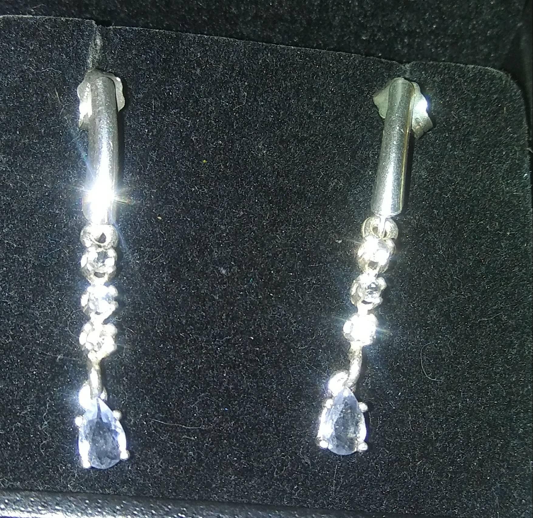 Natural Extremely Rare Tenebrescent Hackmanite Sapphire accented Sterling Silver Earrings (Comes with report) - Thumbnail 3