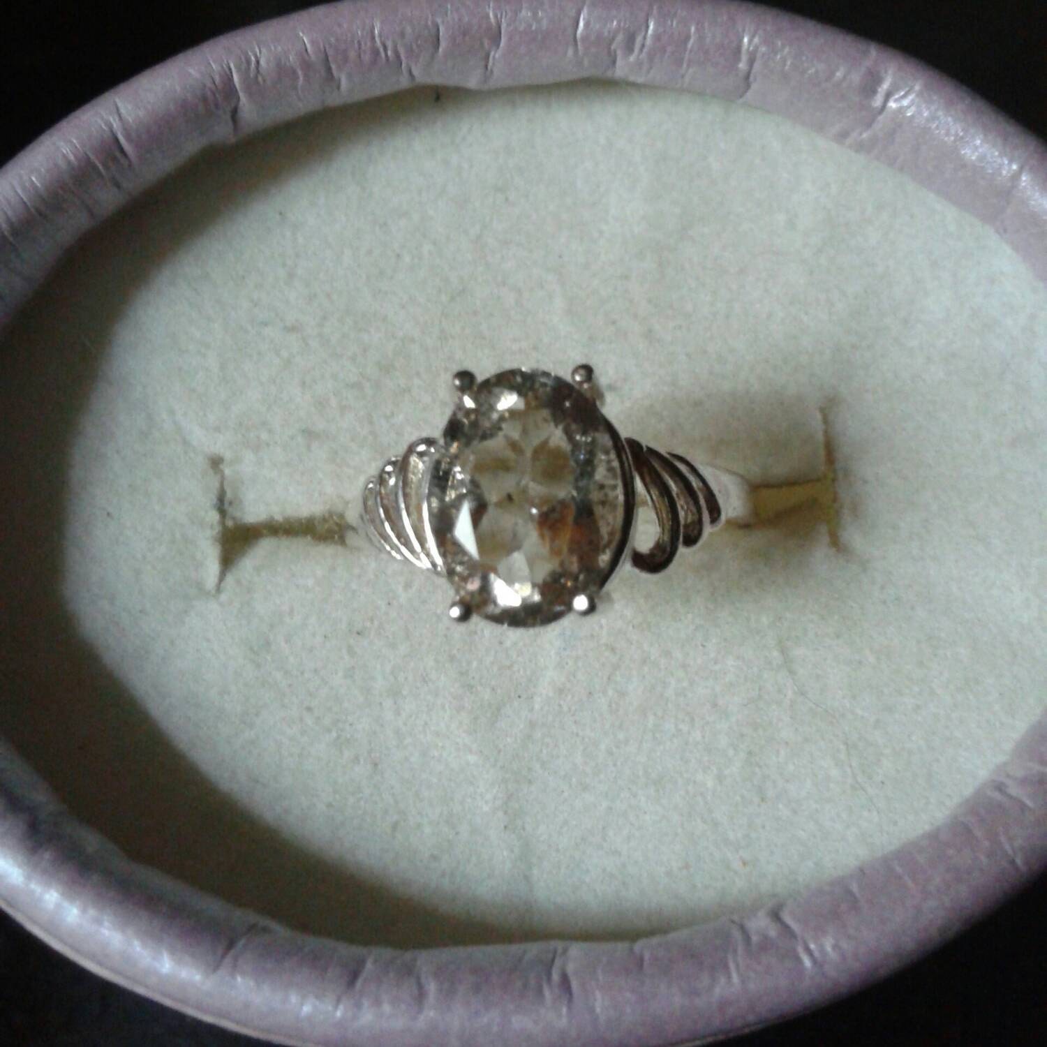 Natural Scapolite(Tenebrescent) Sterling Silver Engagement Ring