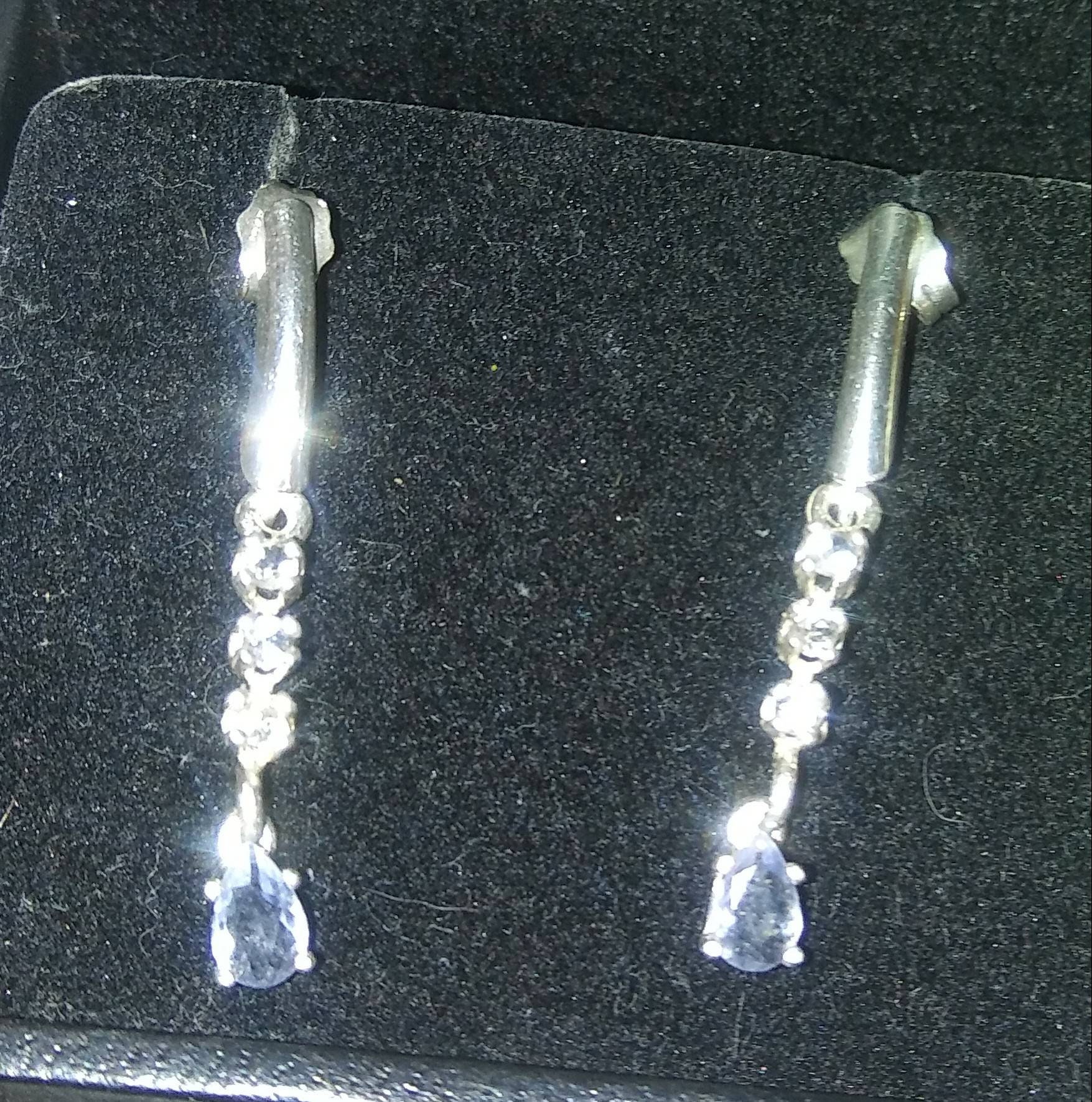 Natural Extremely Rare Tenebrescent Hackmanite Sapphire accented Sterling Silver Earrings (Comes with report) - Thumbnail 2