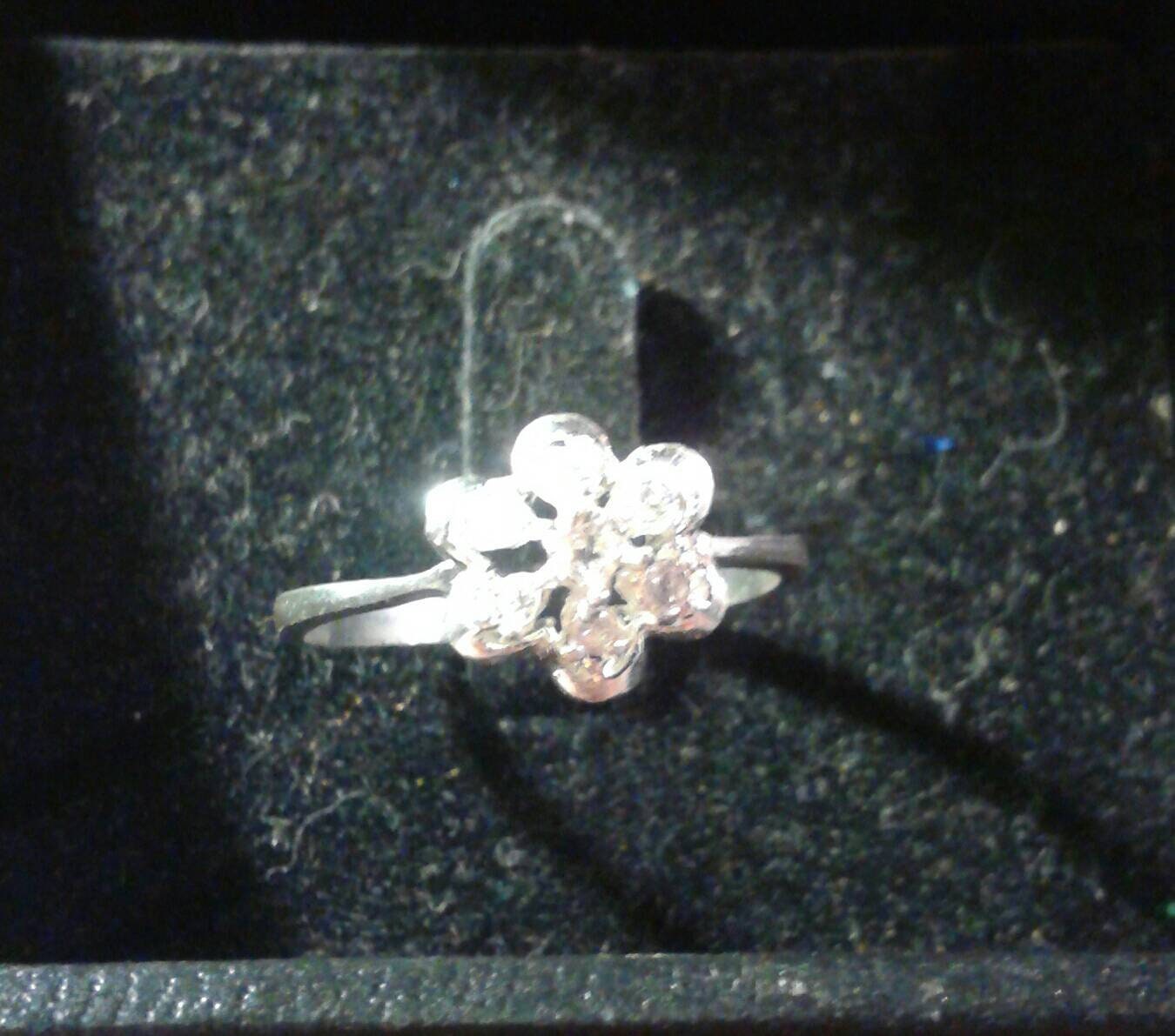 Natural Diamond Sterling Silver Engagement Ring - Thumbnail 4