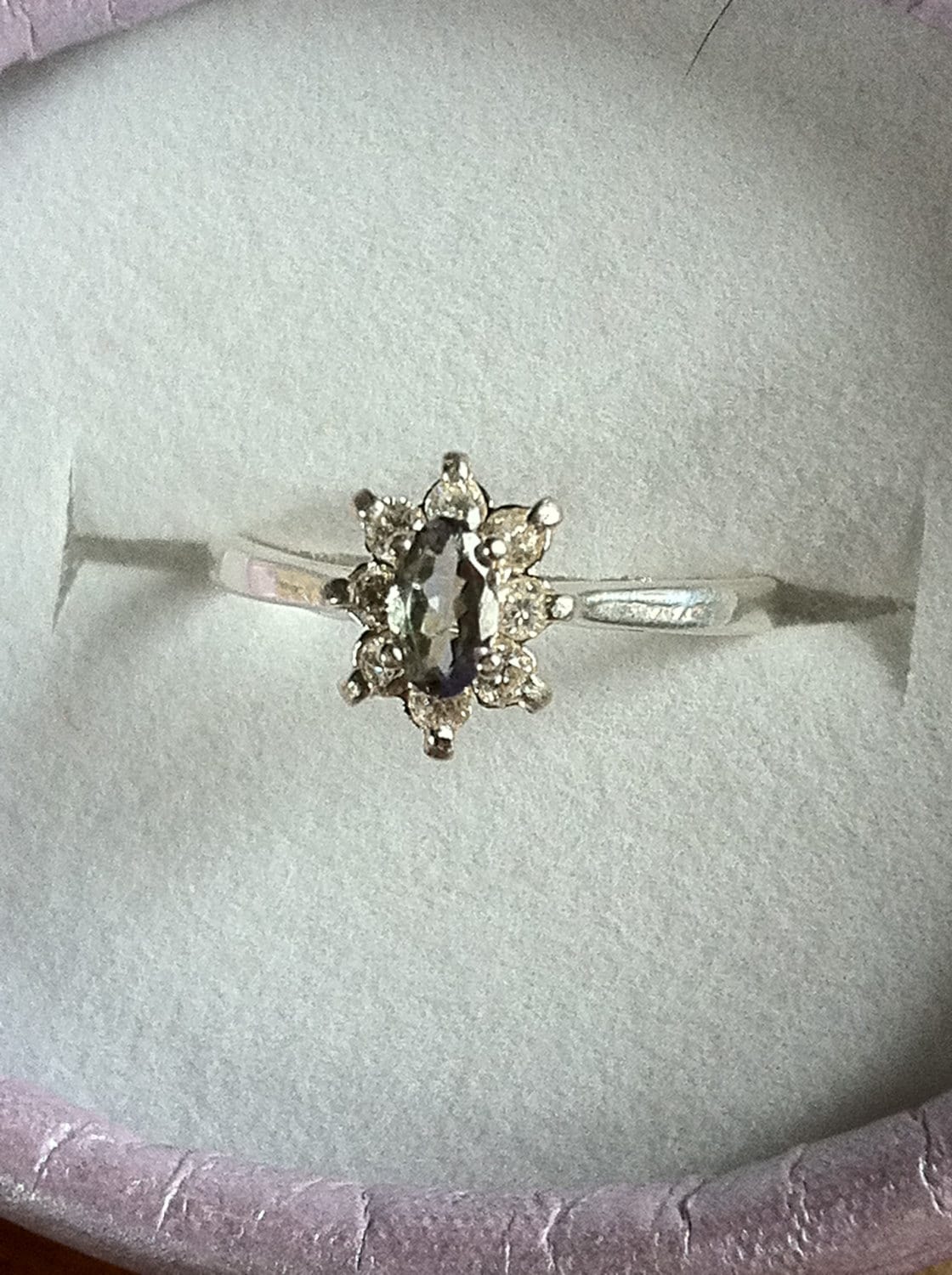 Natural Ocean Tanzanite Diamond accented Platinum Wrapped Engagement Ring - Thumbnail 4