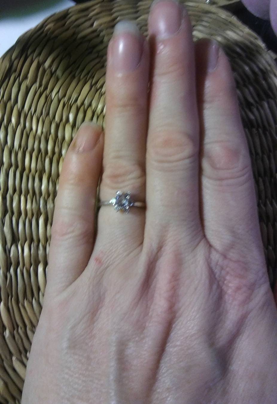 Natural Extremely Tenebrescent Rare Hackmanite, & Natural Diamond accented Sterling Silver Engagement Ring (Comes with report) - Thumbnail 2