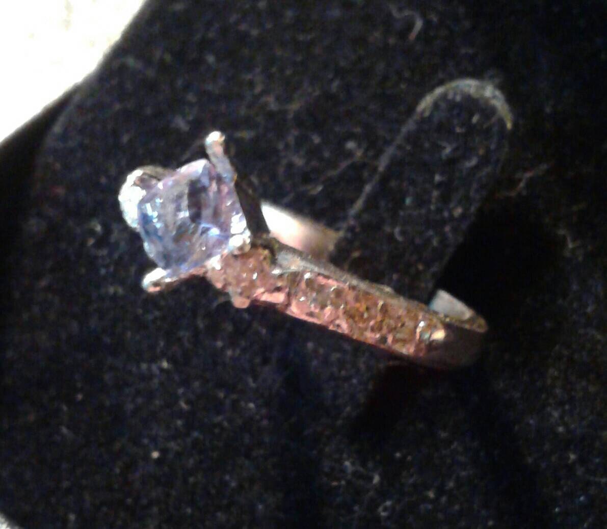 Natural Tanzanite Diamond accented Sterling Silver Engagement Ring - Thumbnail 5