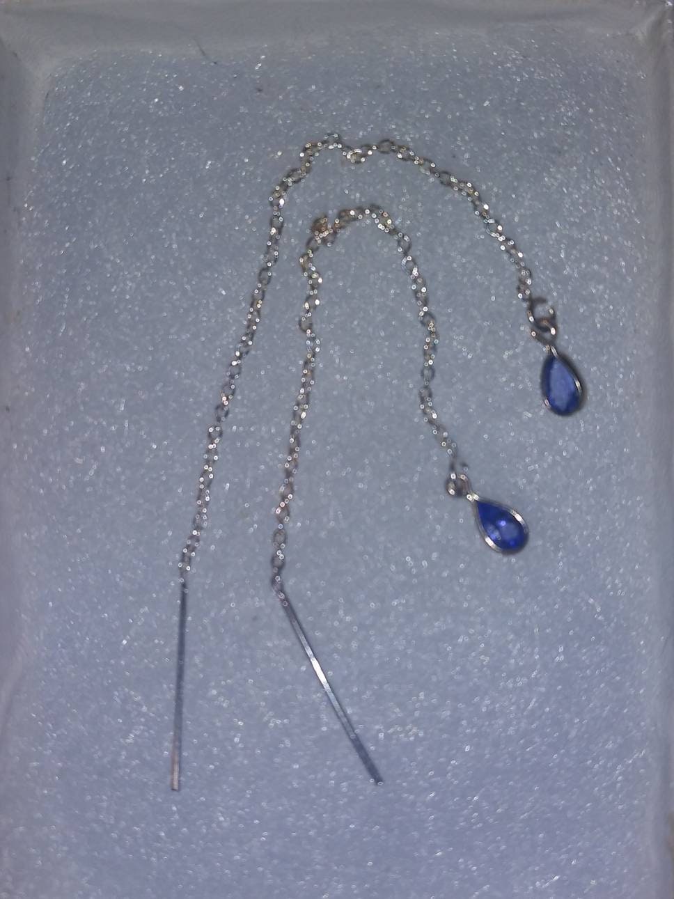 Natural Tanzanite Sterling Silver Earrings - Thumbnail 3