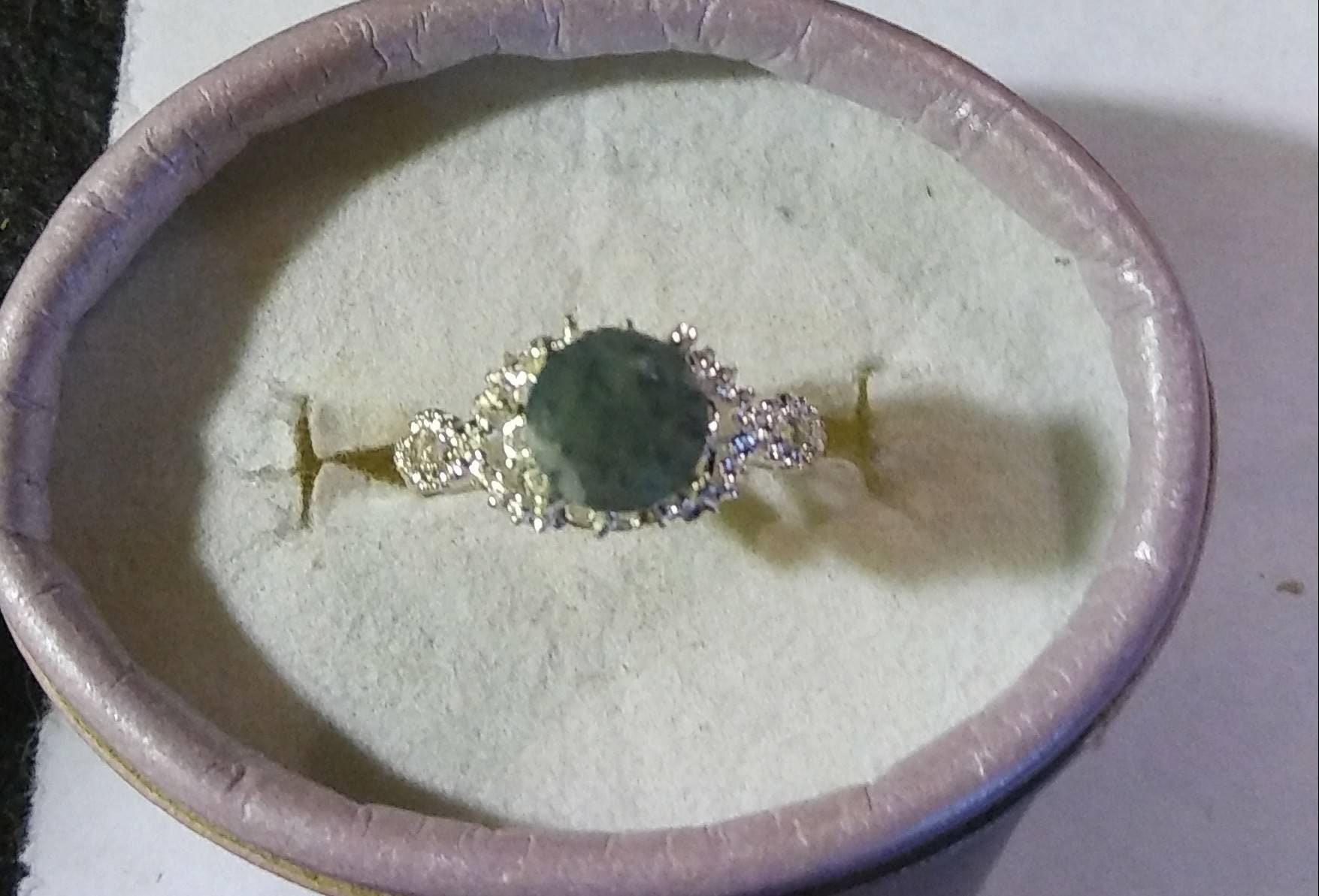 Natural Extremely Rare Grandidierite Zircon accented Sterling Silver Engagement Ring (Comes with report) - Thumbnail 3