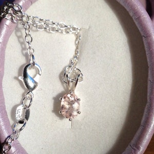 Natural Morganite Sterling Silver Necklace