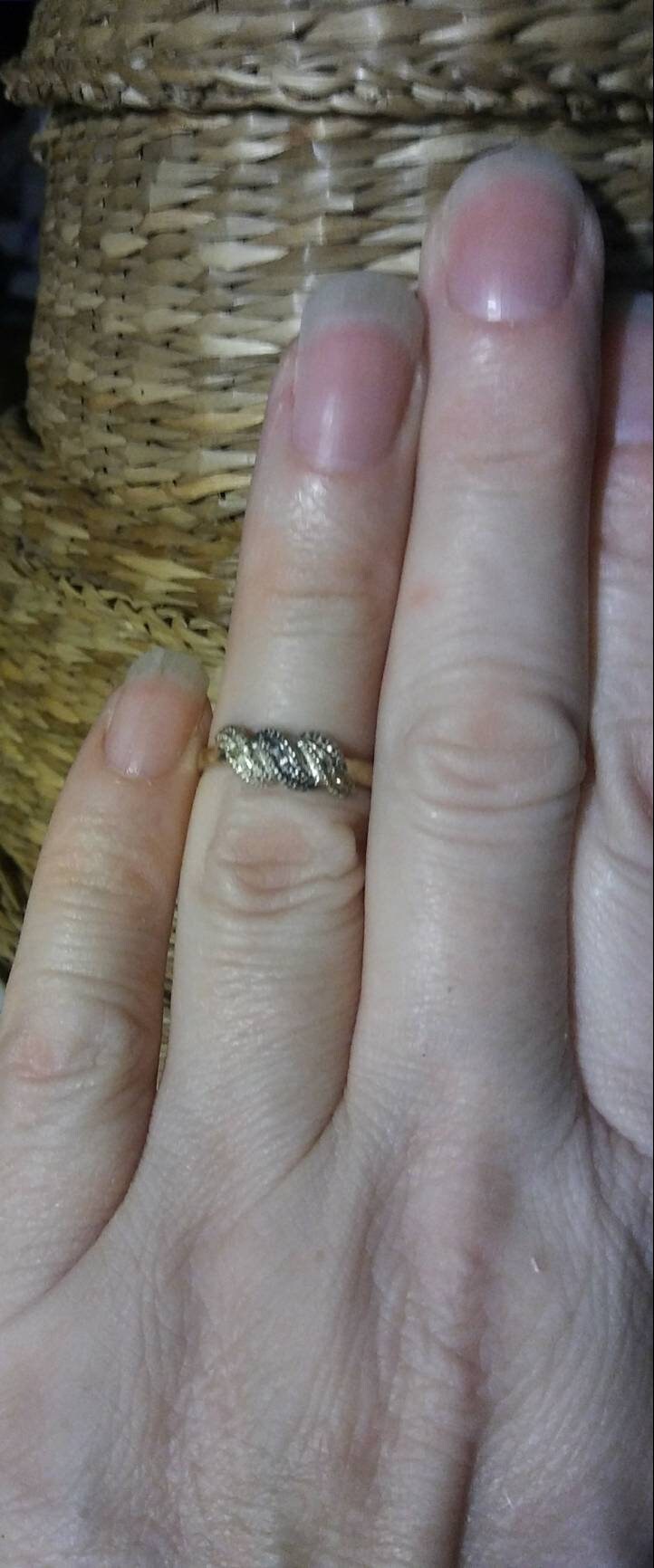 Natural Tri Color Diamonds Sterling Silver Tri Color Gold wrapped Wedding Ring - Thumbnail 3