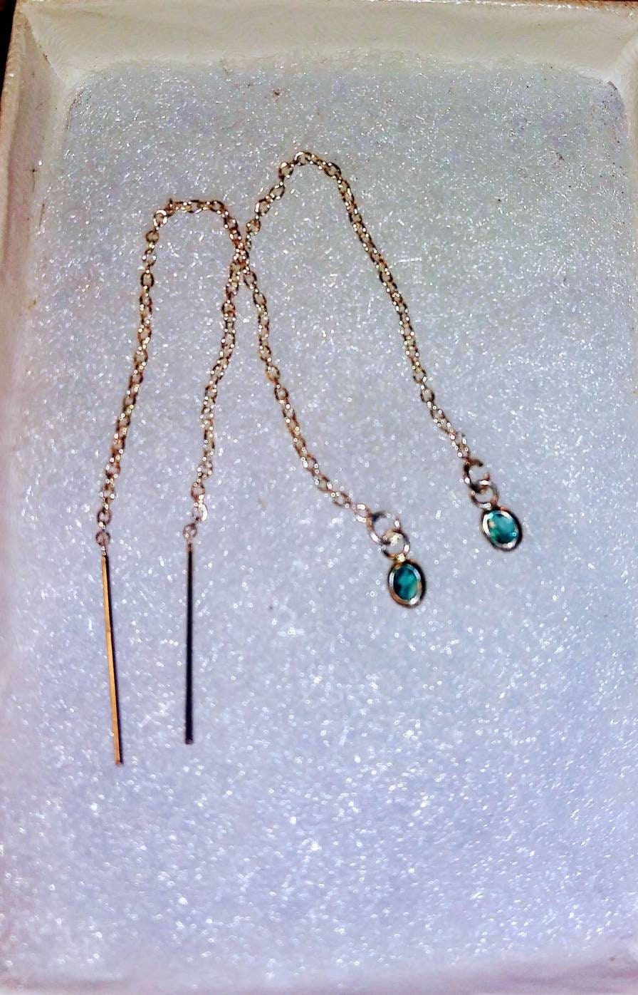 Extremely Rare Natural Granditierite Sterling Silver Earrings - Thumbnail 4