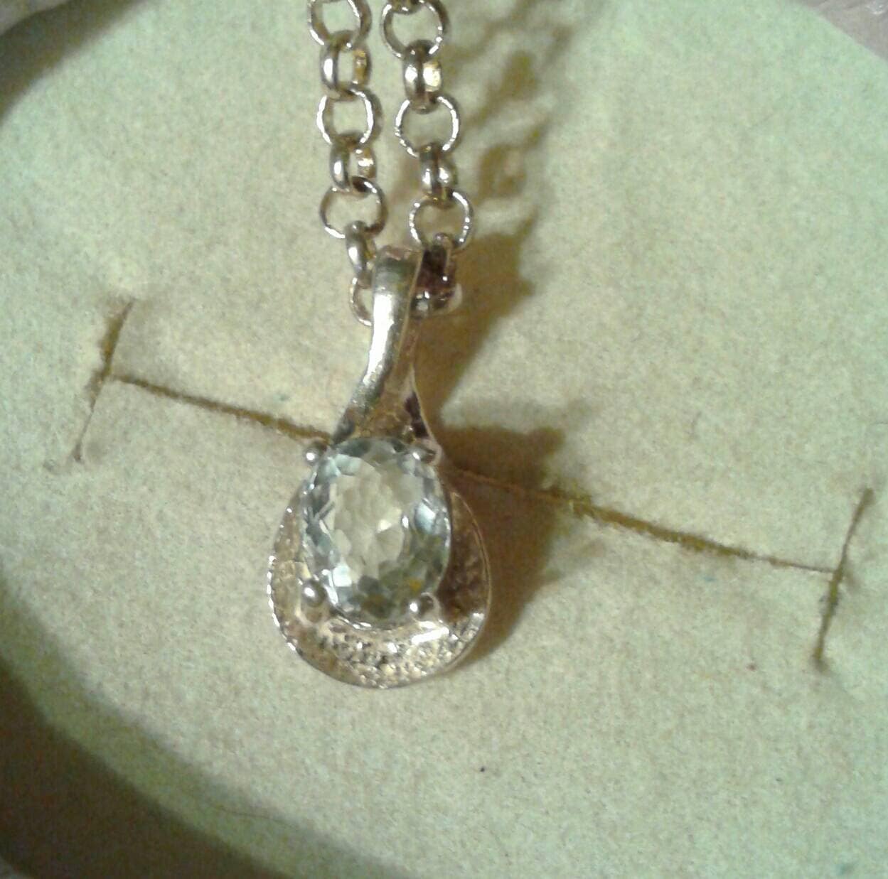 Natural Goshenite Sterling Silver Necklace - Thumbnail 4