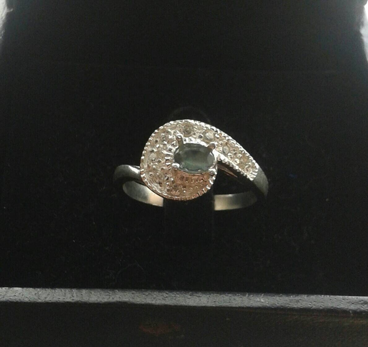 Natural Color Change Alexandrite White Zircon Sterling Silver Ring - Thumbnail 6