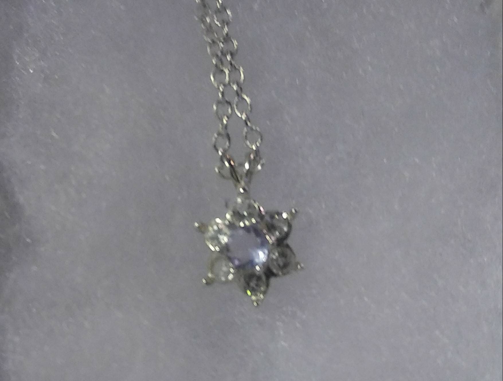 Natural Extremely Rare Color Change(Tenebrecent) Hackmanite Sapphire accented Sterling Silver Necklace (Comes with report) - Thumbnail 3