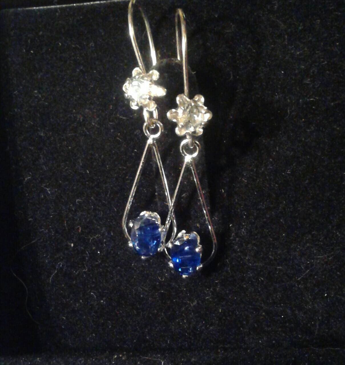 Natural Kyanite Sterling Silver Earrings