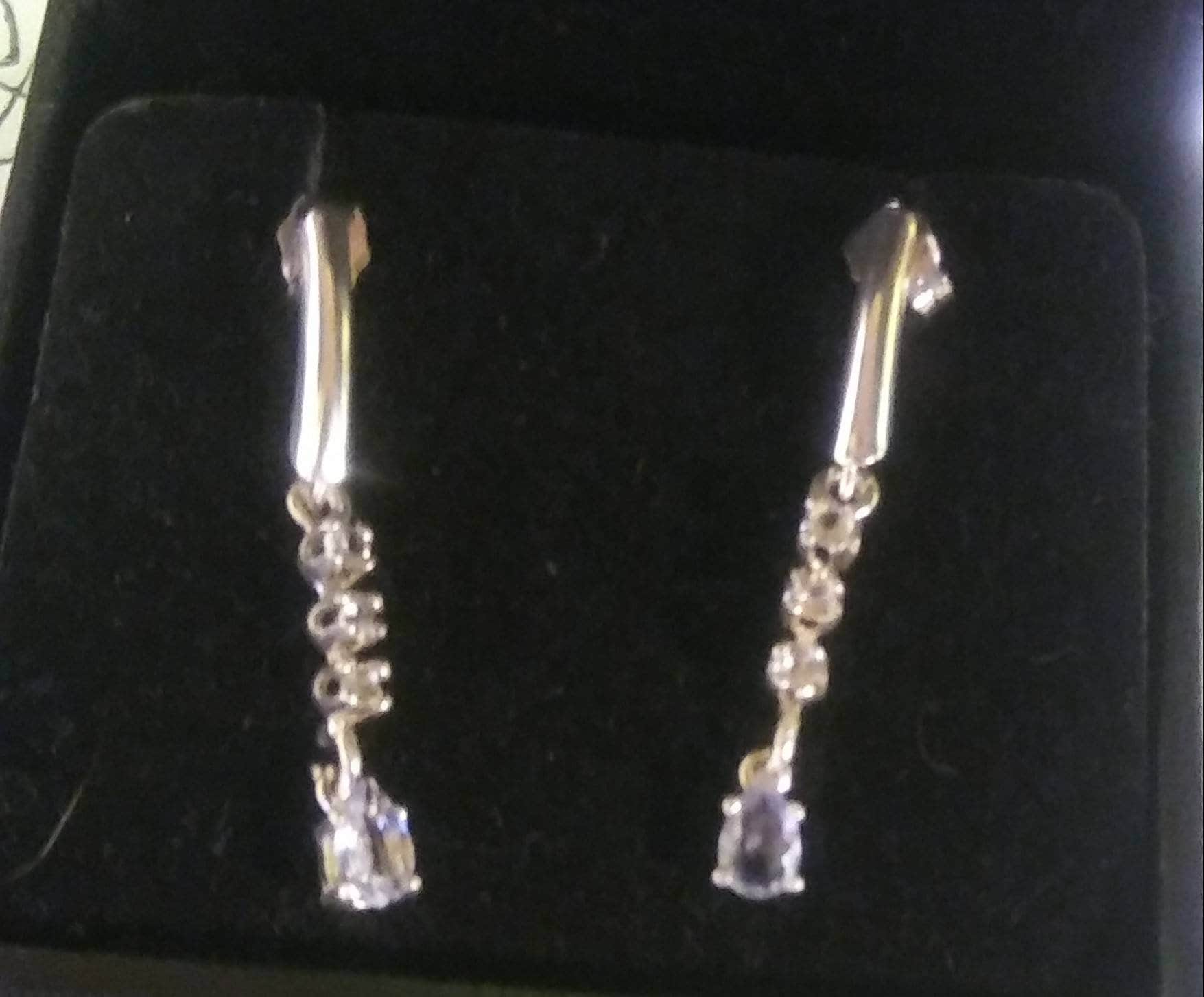 Natural Extremely Rare Tenebrescent Hackmanite Sapphire accented Sterling Silver Earrings (Comes with report) - Thumbnail 5