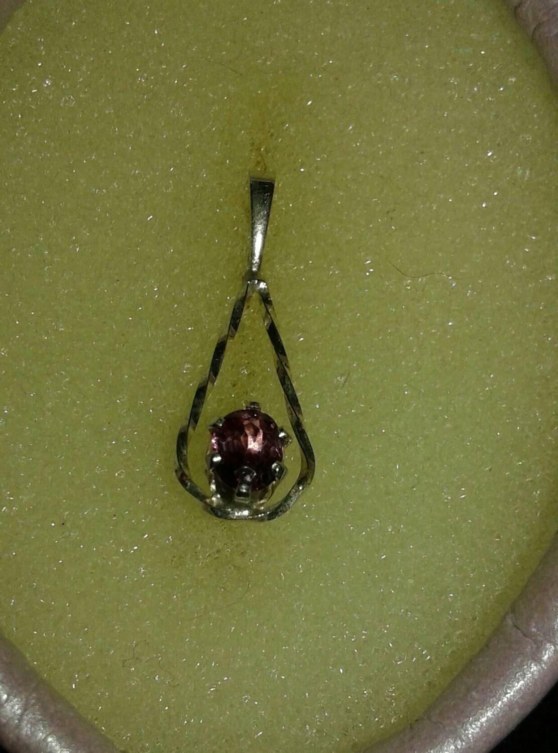 Natural Color Change Garnet Sterling Silver Necklace - Thumbnail 2