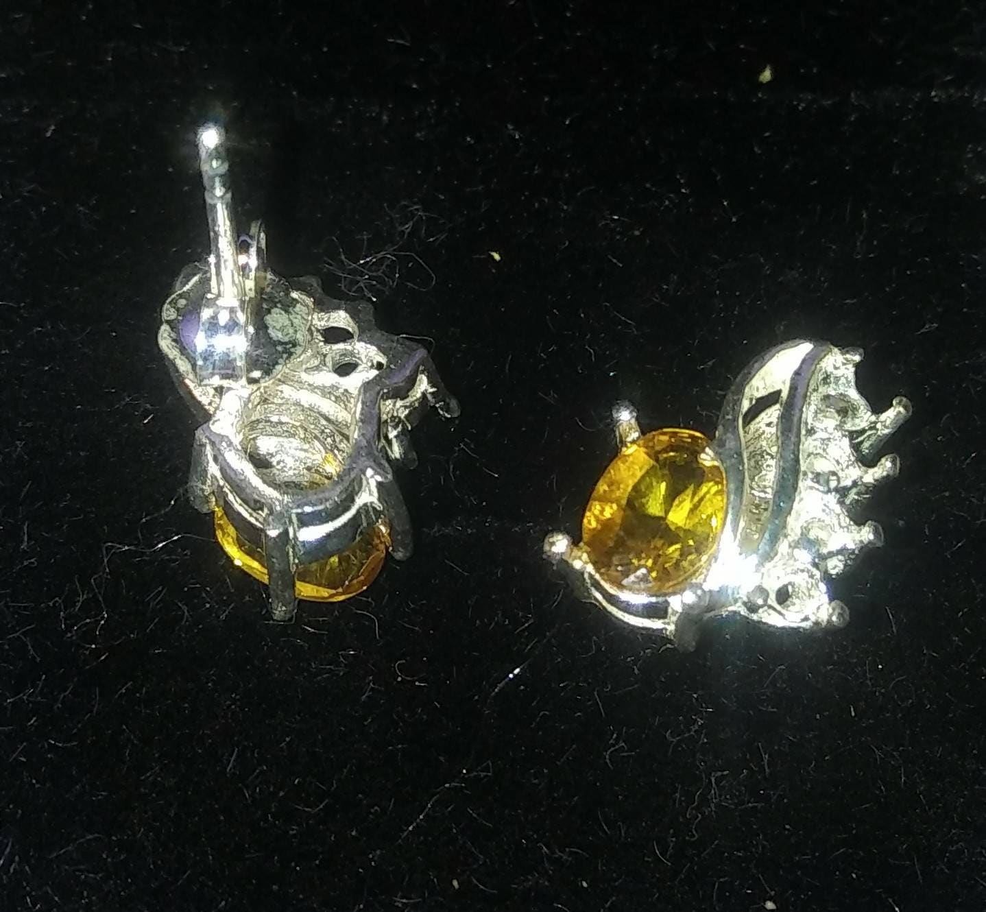 Natural Golden Beryl Zircon accented Sterling Silver Earrings - Thumbnail 4