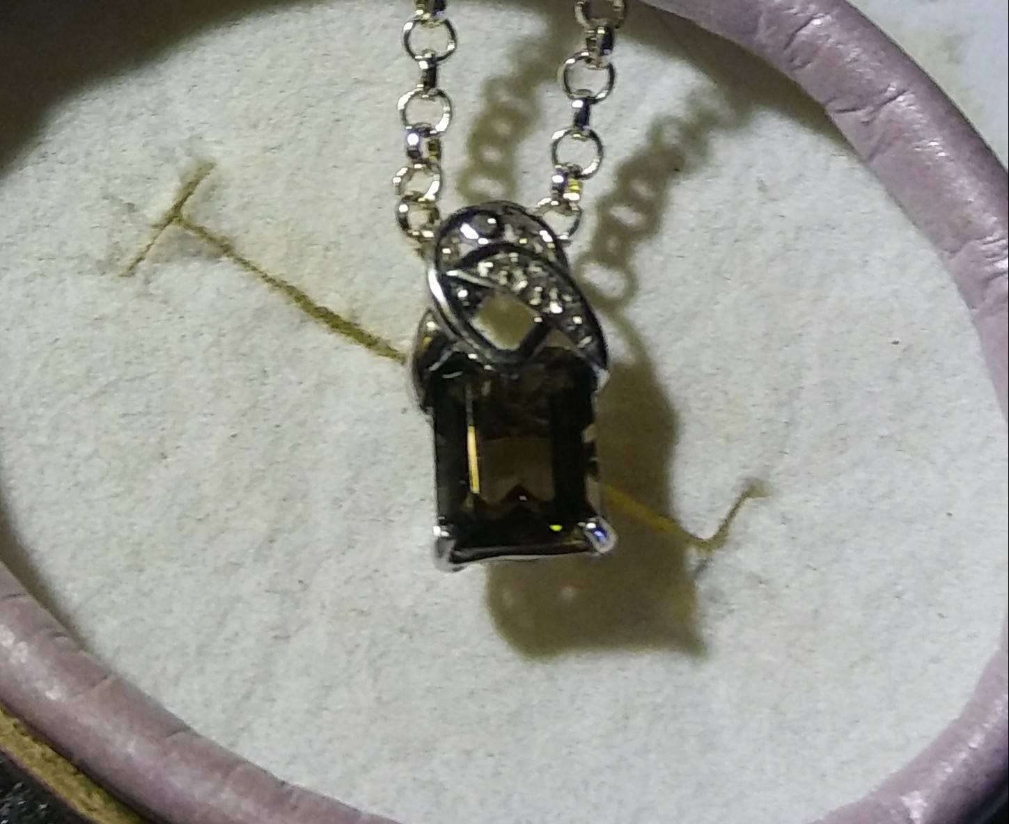 Natural Smokey Quartz Topaz accented Sterling Silver Necklace