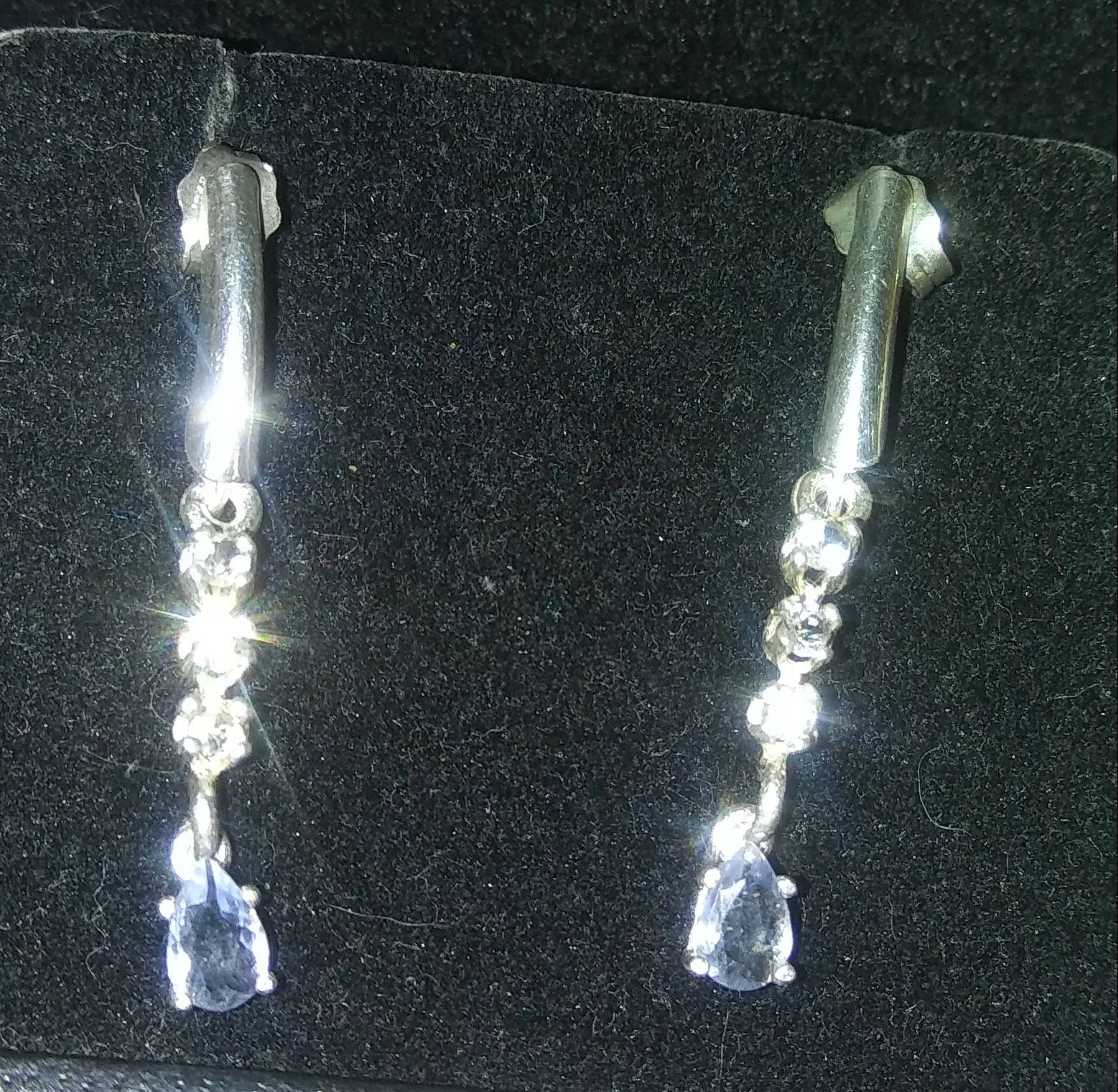 Natural Extremely Rare Tenebrescent Hackmanite Sapphire accented Sterling Silver Earrings (Comes with report) - Thumbnail 7