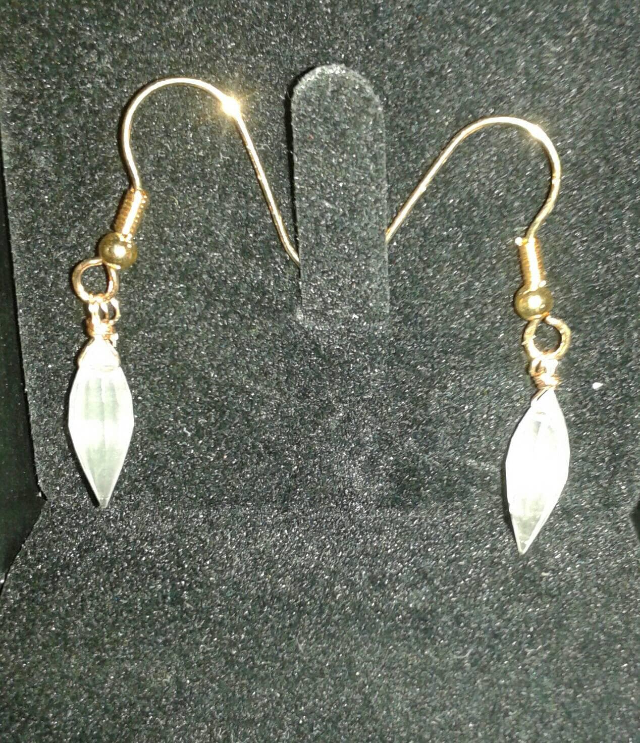 Delicate Rose Quartz 14K Rose Gold Vermiel Earrings - Thumbnail 2