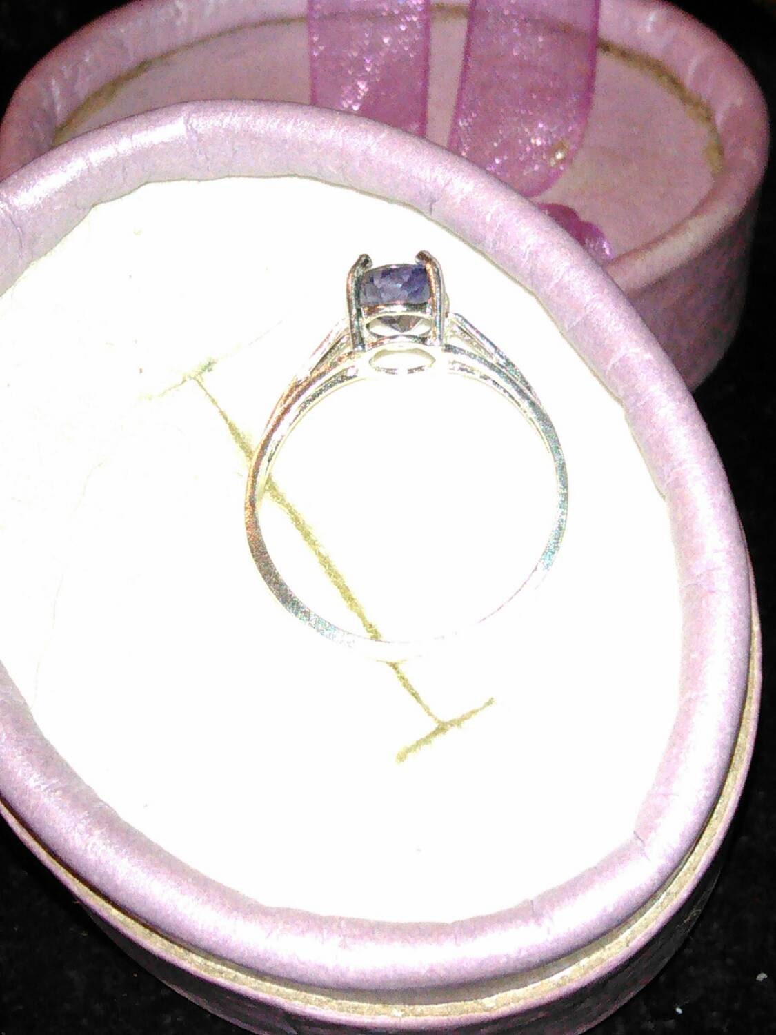 Natural Iolite Sterling Silver Engagement Ring - Thumbnail 4