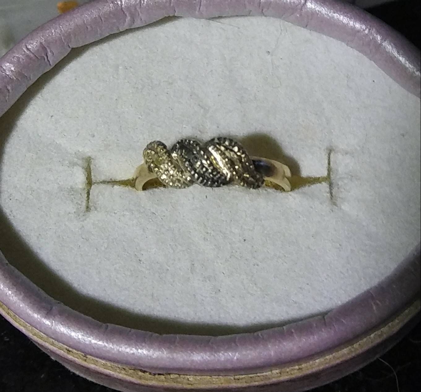 Natural Tri Color Diamonds Sterling Silver Tri Color Gold wrapped Wedding Ring