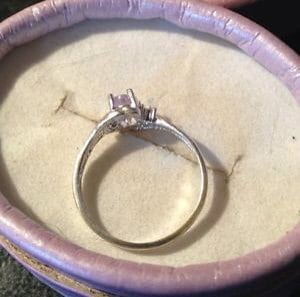 Natural Rare Pink Tanzanite 10K White Gold Ring (COMES WITH REPORT) - Thumbnail 3