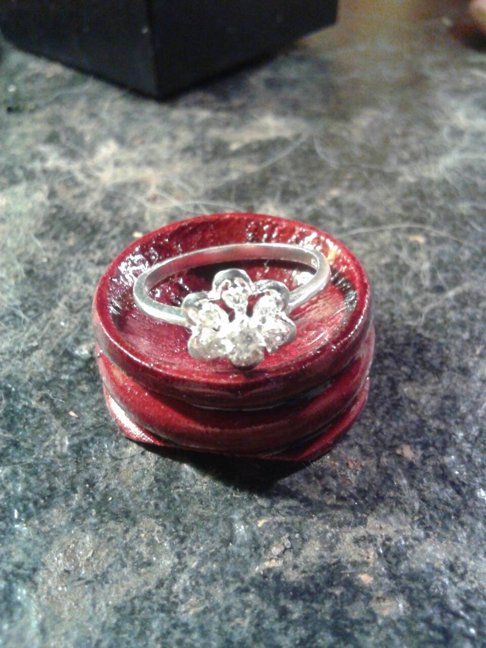 Natural Diamond Sterling Silver Engagement Ring - Thumbnail 2