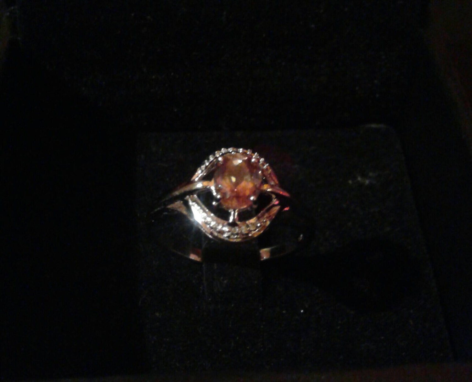 Natural Andalusite Diamond accented Sterling Silver Ring
