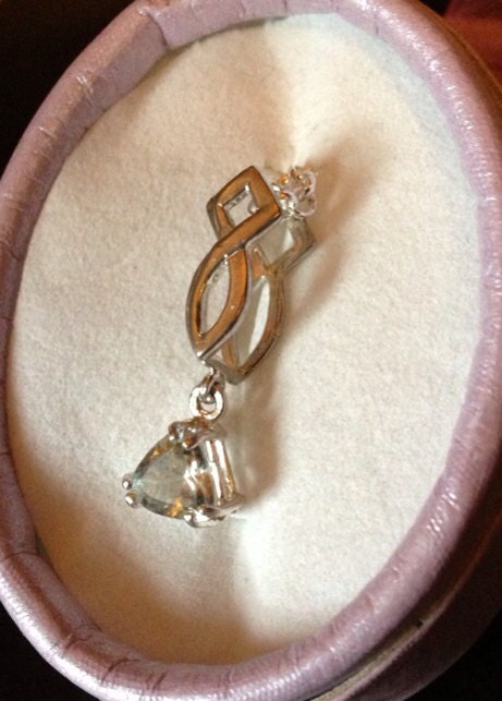 Natural Aquamarine Sterling Silver Necklace - Thumbnail 3