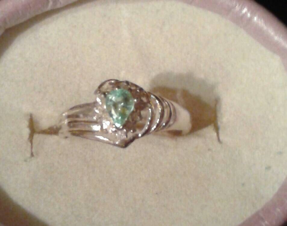 Natural Rare Copper Bearing Paraiba Tourmaline Diamond accented Sterling Silver Ring (Comes with report) - Thumbnail 2