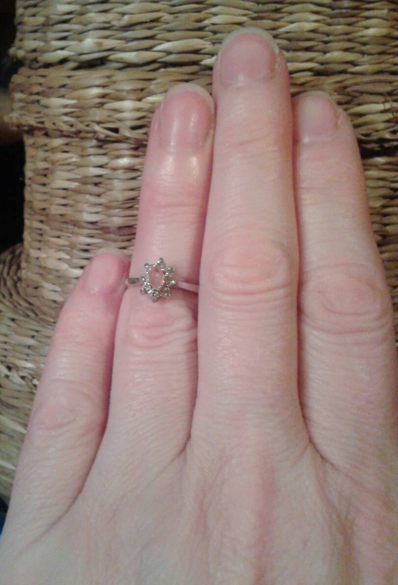 Rarest Natural Bixbite White Zircon Sterling Silver Engagement Ring (Comes with report) - Thumbnail 3