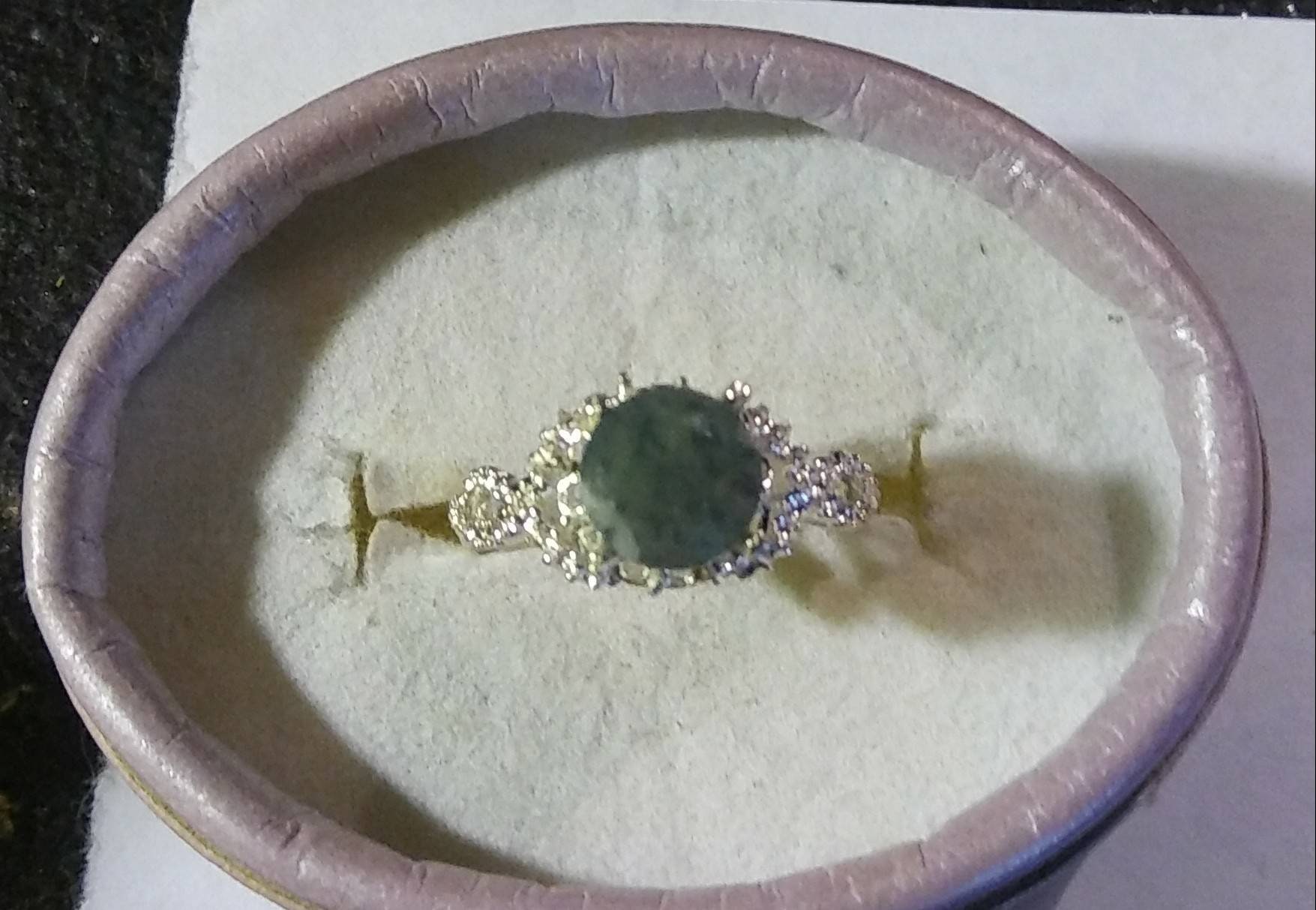 Natural Extremely Rare Grandidierite Zircon accented Sterling Silver Engagement Ring (Comes with report)
