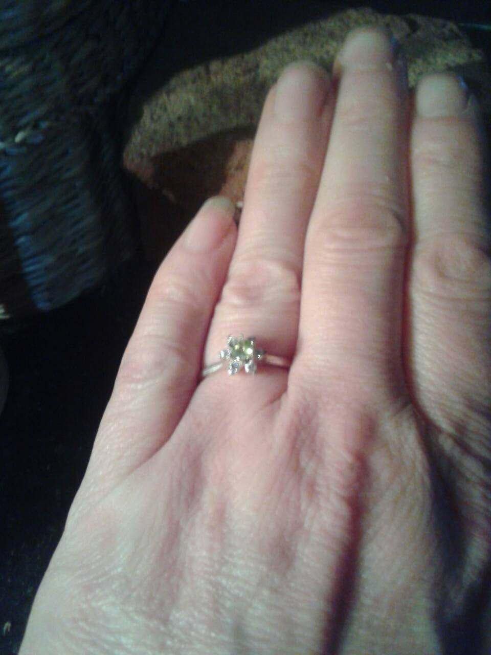 Green Natural Very Rare Hydrogrossular Garnet Diamond accented Sterling Silver Engagement Ring - Thumbnail 3