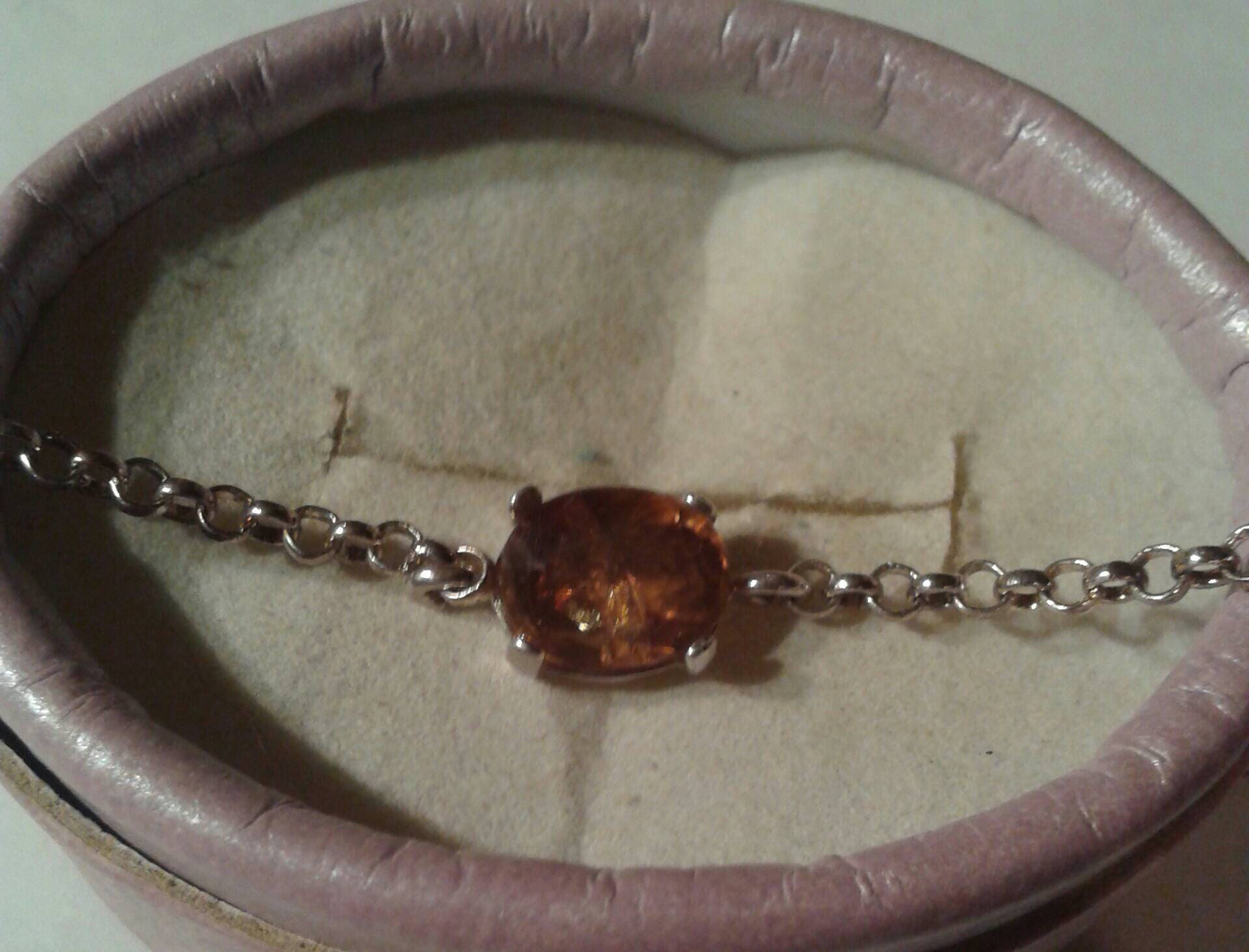 Natural Color Change Axinite Sterling Silver Bracelet