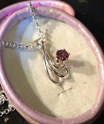 Natural Red Spinel Sterling Silver Necklace - Thumbnail 4