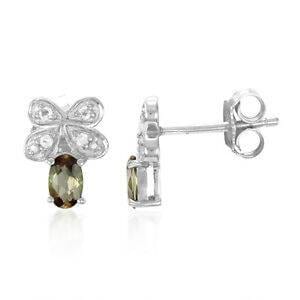 Natural Rare Andalusite White Topaz Sterling Silver Earrings - Thumbnail 2