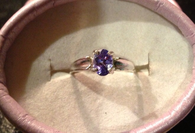 Natural Tanzanite Sterling Silver Ring